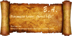 Baumgartner Apolló névjegykártya